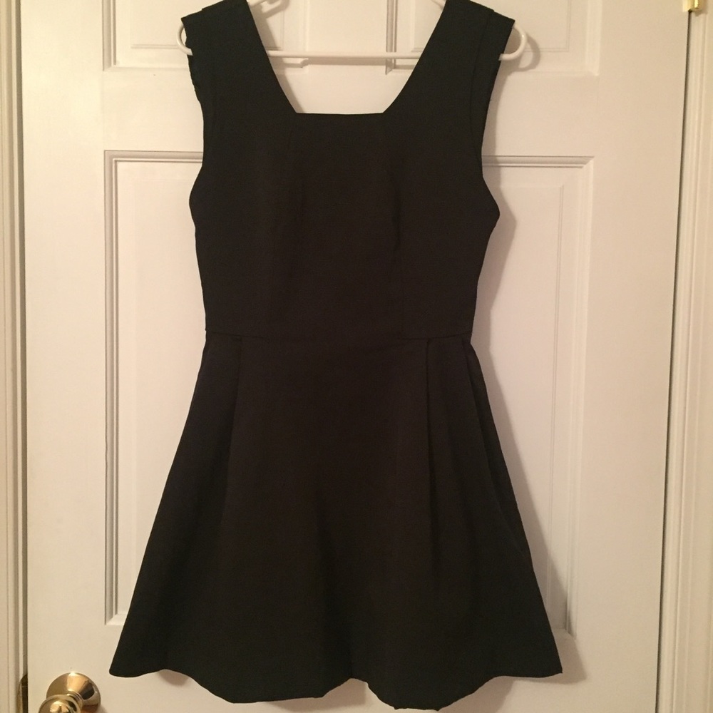 Zara Basic Black Skater Dress